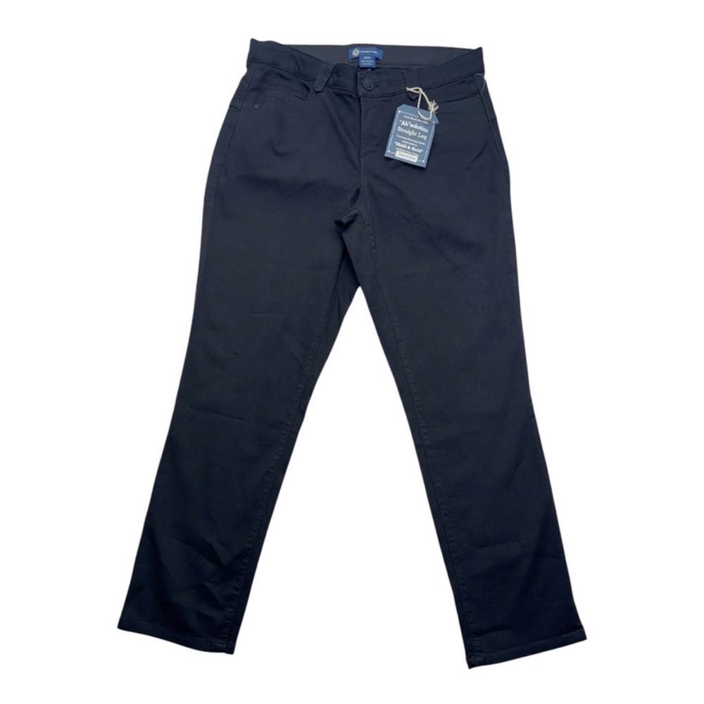Democracy Straight Leg Jeans Plus Size 14W Ab Solution Black Stretch Denim